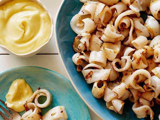 Zubereitung - Gegrillter Tintenfisch mit Kamillenmayonnaise