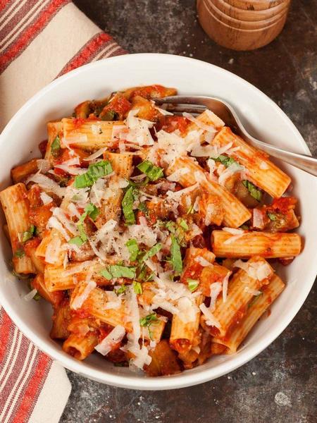 Rezept für panierte Auberginennudeln