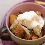 Winterlicher Brotpudding mit getrockneten Birnen aus dem Schongarer