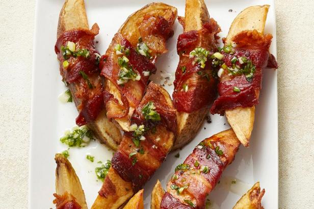 Foto des Gerichts – Mit Speck umwickelte Kartoffeln mit Honigglasur