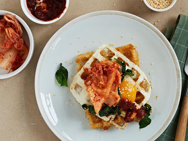 Zubereitung - Reiskuchen mit Sojabohnenpaste, Spinat und Sauerkraut - Bibimbap