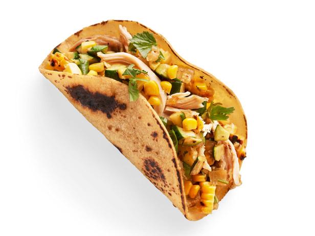 21. Hähnchen- und Gemüse-Tacos