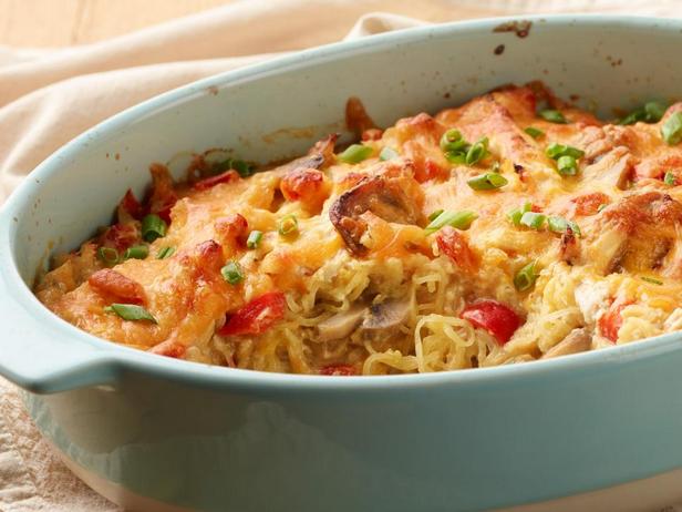 ภาพอาหาร - สปาเก็ตตี้ฟักทองอบกับไก่