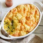 Maisauflauf mit Schinken und Grünkohl zum Frühstück