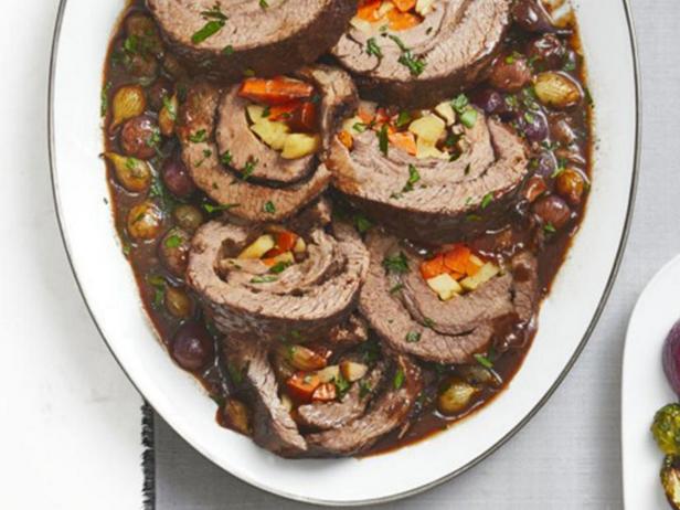 Rezept für in Rotwein geschmorten Rinderbrust-Hackbraten