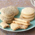 Klassische Shortbread-Kekse mit 4 Zutaten und Variationen mit jeweils einer zusätzlichen Zutat.