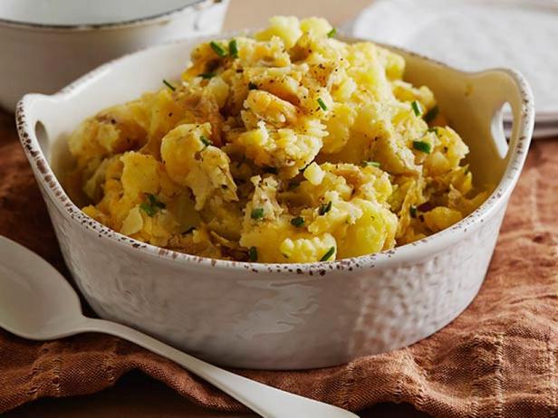 Zubereitung - Kartoffelpüree mit Käse und Frühlingszwiebeln