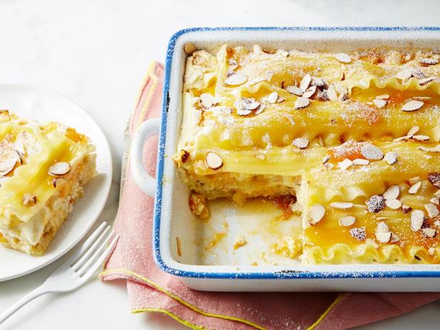 Foto des Gerichts – Süße Lasagne mit Äpfeln und getrockneten Aprikosen zum Frühstück