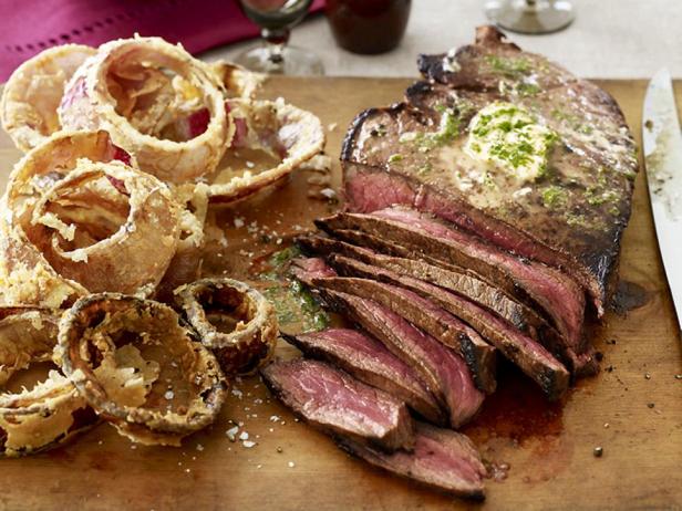 Foto des Gerichts – London Broil Steak mit Kräuterbutter