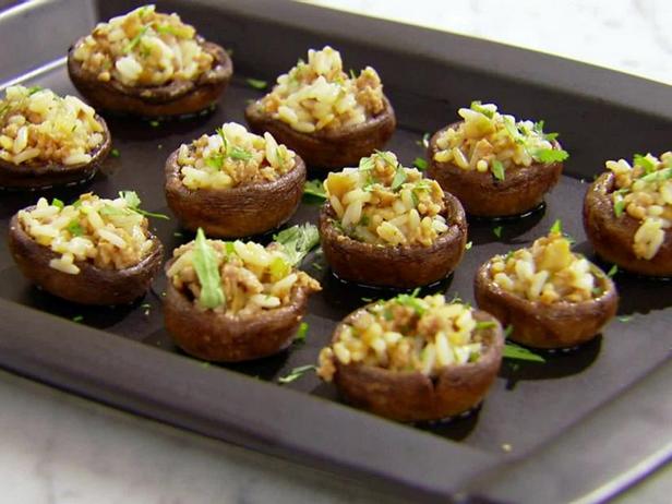 Zubereitung - Mit Ingwerreis und Hackfleisch gefüllte Champignons