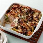 Auflauf mit Schinken, Käse und Eiern