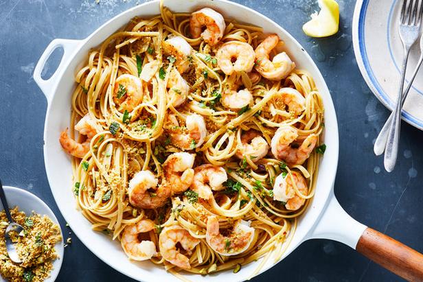 Rezept für Linguine mit Garnelen und Zitronenbutter