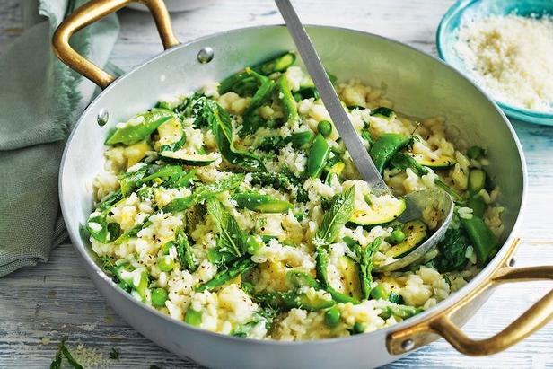 Zubereitung - Frühlingsrisotto mit grünen Erbsen und Spargel