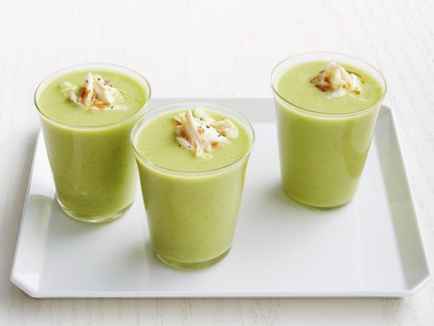 Zubereitung - Kalte Erbsensuppe mit würzigem Krabbenfleisch