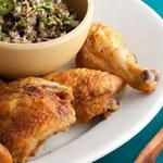 Gebackenes Hähnchen mit Peperoni und Kürbiskernen