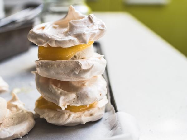 Zubereitung - Baiser mit Zitronensorbet