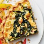 Quiche mit Spinat, Kichererbsen und Paprika