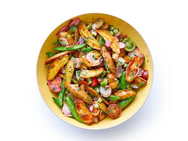 Zubereitung - Gartensalat mit Ofenkartoffeln