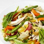 سلطة أرز وسبانخ مع دجاج ترياكي
