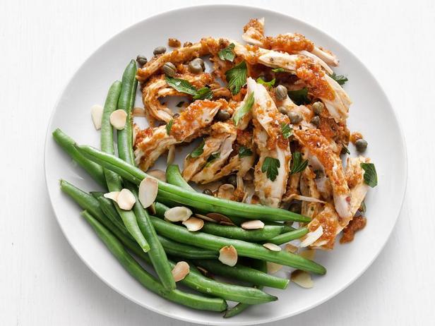 Zubereitung - Geschmortes Hähnchen mit Paprika und grünen Bohnen