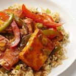 توفو كاجون مع الأرز
