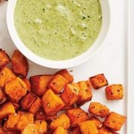 Gebackene Süßkartoffeln mit Sonnenblumenkernsauce