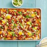 Huevos rancheros على ورقة الخبز