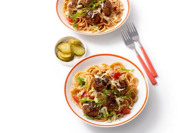 Kuidas teha spagette lihapallidega "Burger"