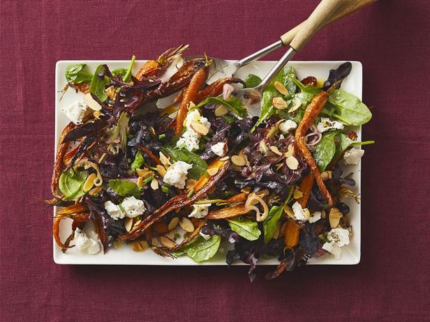 Zubereitung - Spinat-, Ziegenkäse- und gerösteter Karottensalat