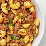 Marokkanische Kichererbsenpasta mit Rindfleischeintopf