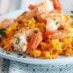 Scampi-Garnelen mit mediterranem Couscous