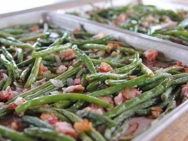 Fagiolini al forno con pancetta