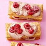 Napoleons mit Himbeeren und Schokoladenschaum