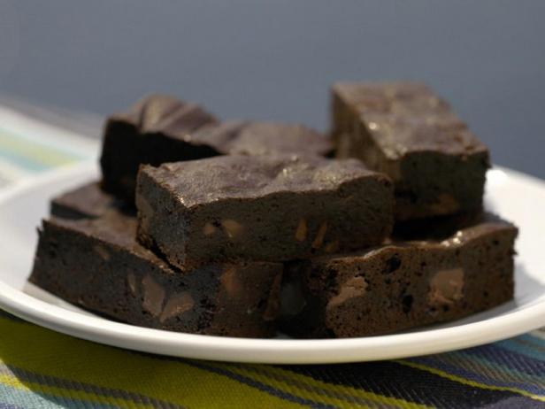Doppelter Schokoladenbrownie