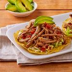Tostadas mit geschnetzeltem Rindfleisch (Salpicón)