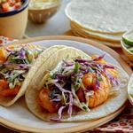 Garnelen- und Rotkohl-Tacos