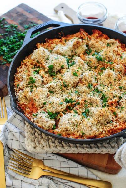 Zubereitung - Farfalle mit Hähnchen in cremiger Soße aus der Pfanne