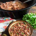Bohnen mit Fleisch aus dem Slow Cooker