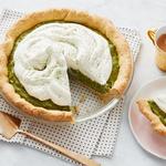 Kokosnuss-Puddingtorte mit Matcha