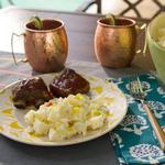 سلطة بطاطس باردة مع كافيار الخضار