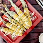 Gegrillter Mais mit Kimchi-Mayonnaise und Frühlingszwiebeln