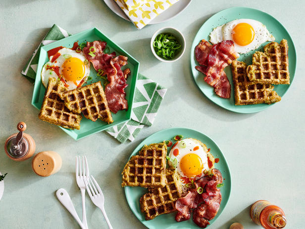 Zubereitung - Maiswaffeln mit gebratenem Speck und Ahornsirup