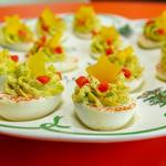 Gefüllte Eier „Weihnachtsbäume“
