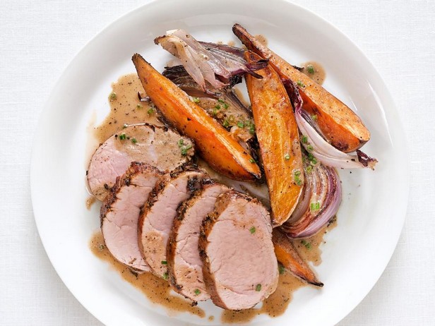 Schweinebraten mit Süßkartoffel