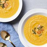 Würzige Süßkartoffel-Knoblauch-Suppe