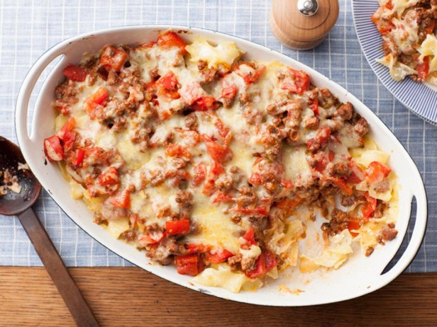 Fleischauflauf mit Cheddar-Käse
