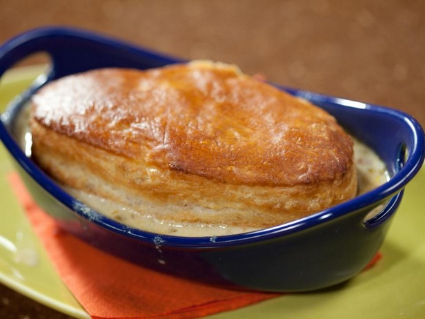Topfpastete mit Mais-Krabben-Chowder