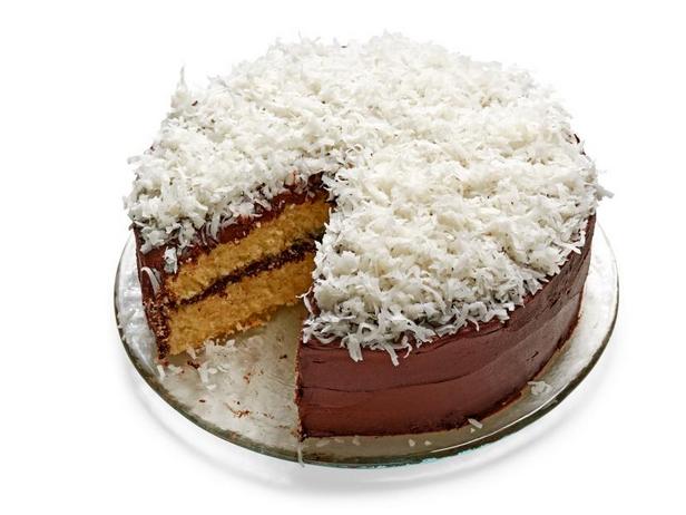 Rezept für Kokos-Mandel-Kuchen mit Schokoladenglasur