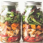 Hähnchenbrust-Fajita-Salat im Glas
