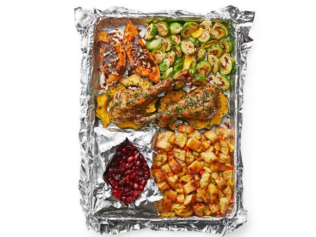 Rezept für ein Thanksgiving-Blechgericht für zwei Personen